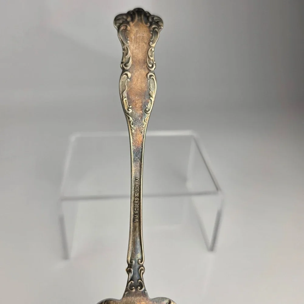 Antique WM Rogers & Son AA Silverplate Berry Spoon & Cold Meat Fork Set